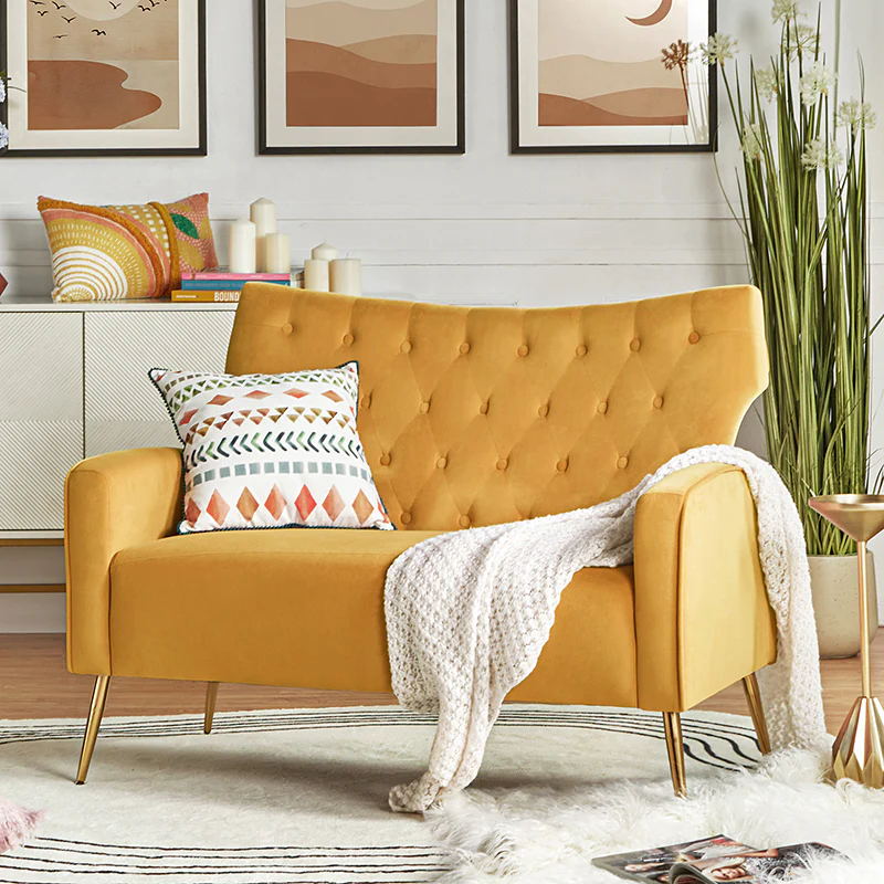 Amira Tufted Velvet Wingback Loveseat