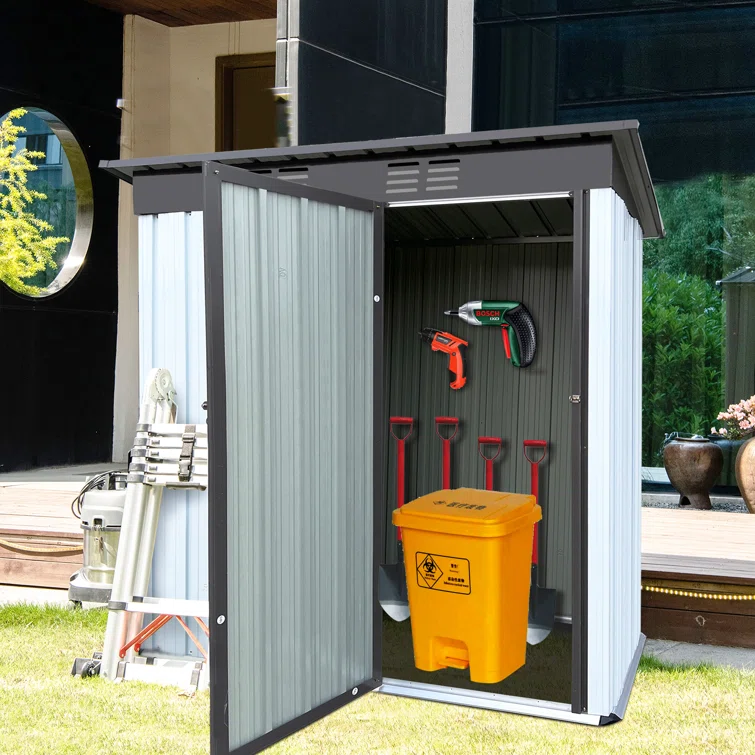 5' x 3' Outdoor Metal Storage Shed, Outdoor Storage with Single Lockable Door, Tool Shed