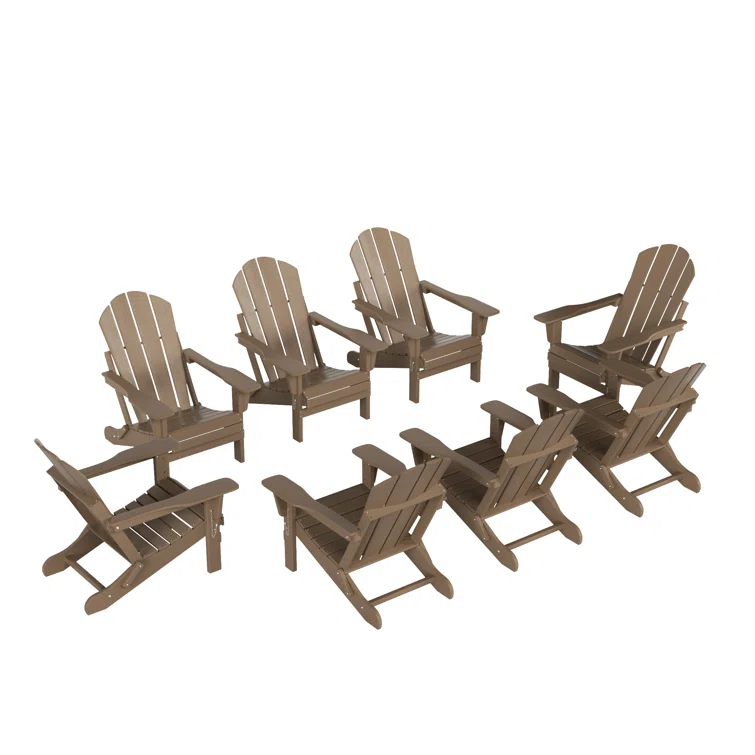 Shawnna Folding Adirondack Chairs (Set of 8)