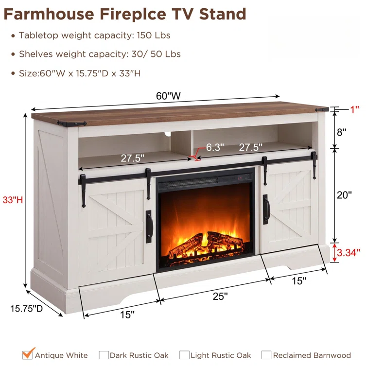 Farmhouse Highboy TV Stand with 23