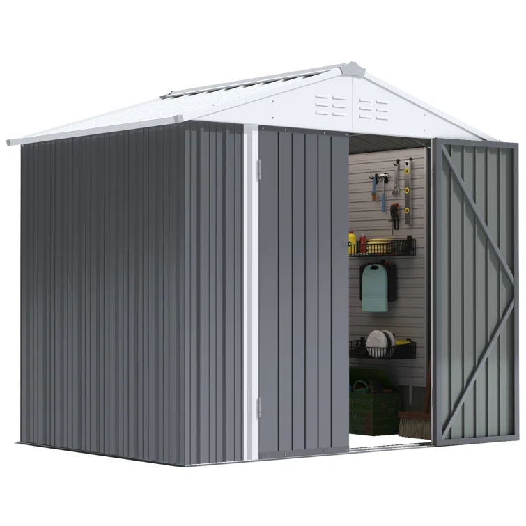 8 ft. W x 6 ft. D Metal Storage Shed