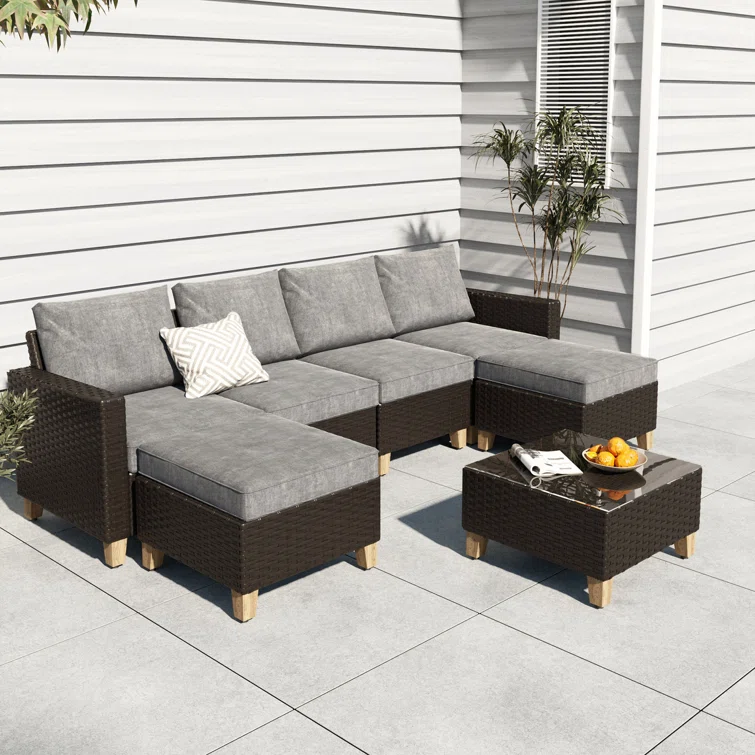 Melbourne 6 - Person Outdoor Seating Group with Cushions