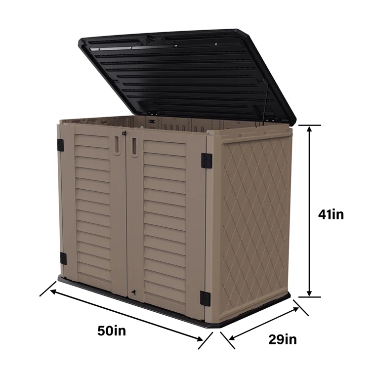 Outdoor 4 ft. 2 in. W x 2 ft. 5 in. D Horizontal Storage Shed