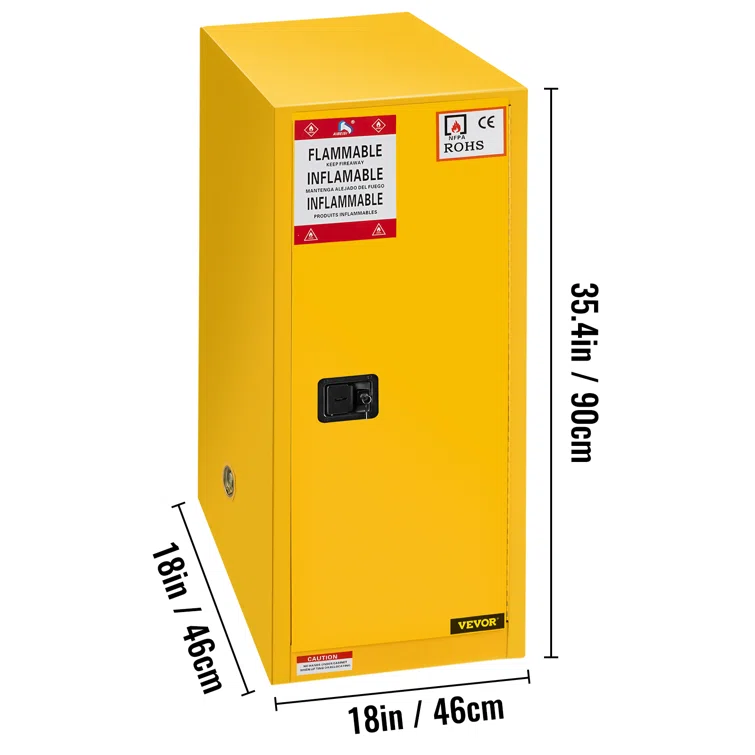 VEVOR Flammable Cabinet 18.1" x 18.1" x 35.4" with Adjustable Shelf
