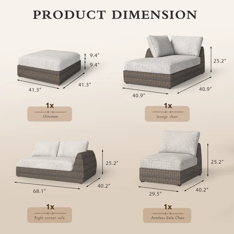Maiu 6 - Person Outdoor Seating Group with Cushions