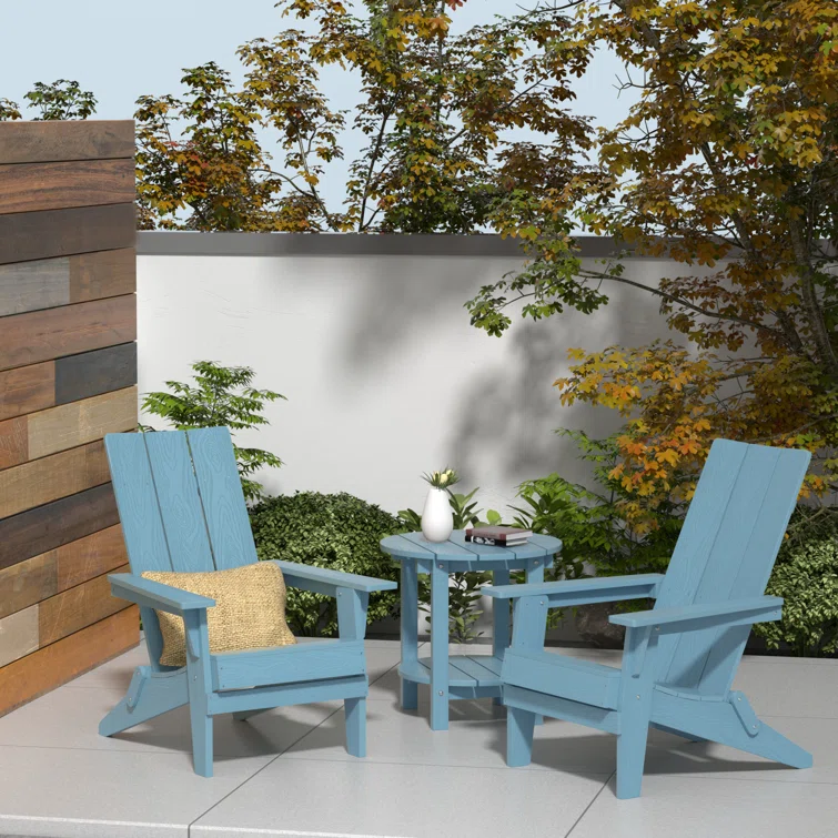 Plastic Folding Adirondack Chair with Table