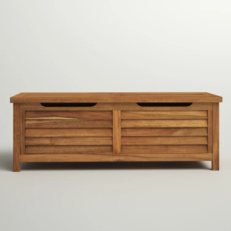 Beachcrest Home™ Anjenette 51.25'' W 78.87 Gallons Water Resistant Solid Wood Acacia Deck Box