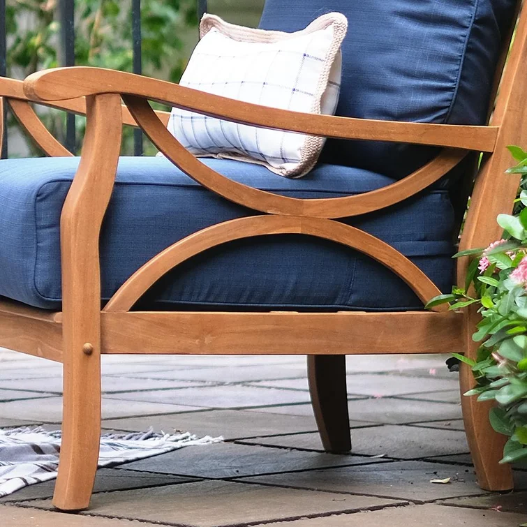 Brunswick Teak 2 - Person Outdoor Seating Group with Cushions