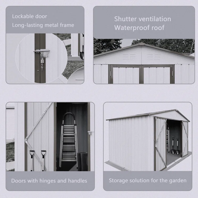 Garden-Friendly 6 ft. W x 4 ft. D Metal Storage Shed