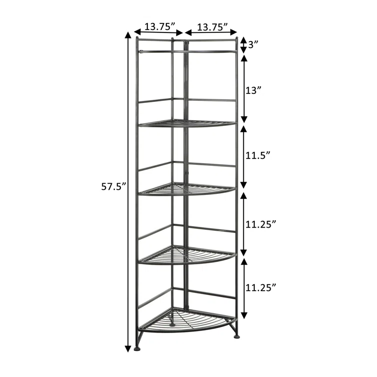 Edwin 57.50'' H x 13.75'' W Metal Corner Shelf