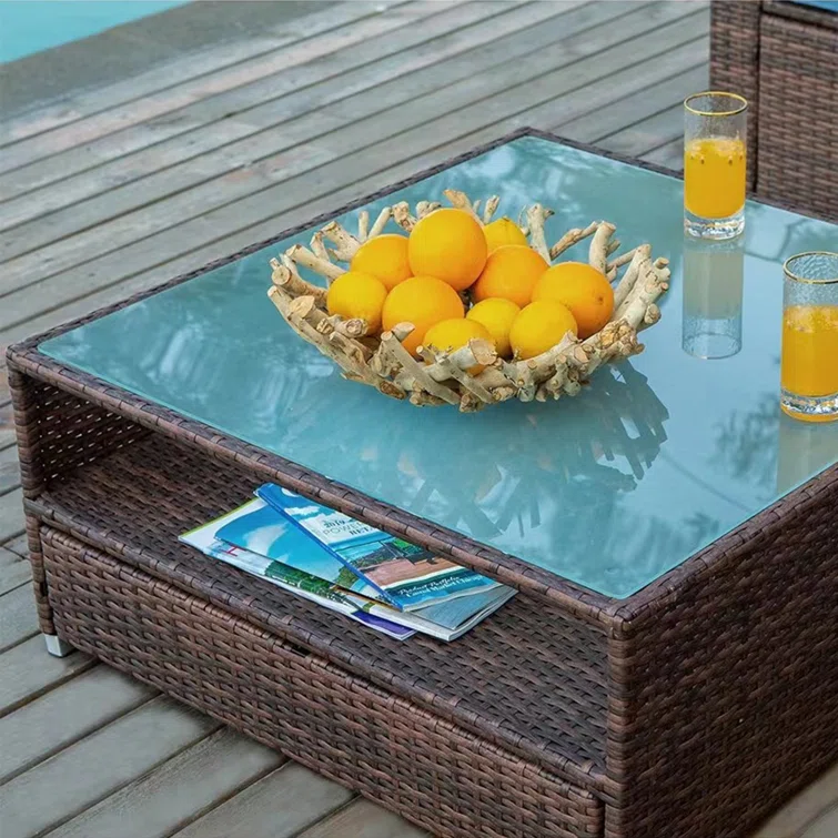 High-Density Polyethylene (HDPE) Wicker 5 - Person Seating Group with Cushions