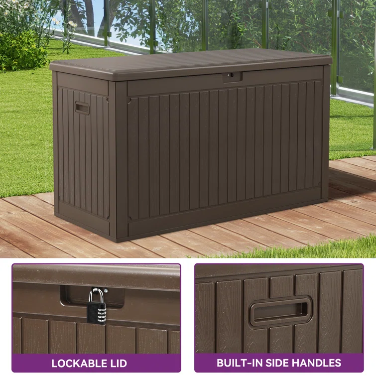 Balconera 260 Gallons Water Resistant Resin Lockable Deck Box