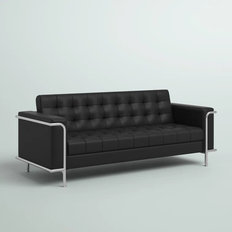 HERCULES Lesley Series Contemporary LeatherSoft Double Stitch Detail Sofa with Encasing Frame