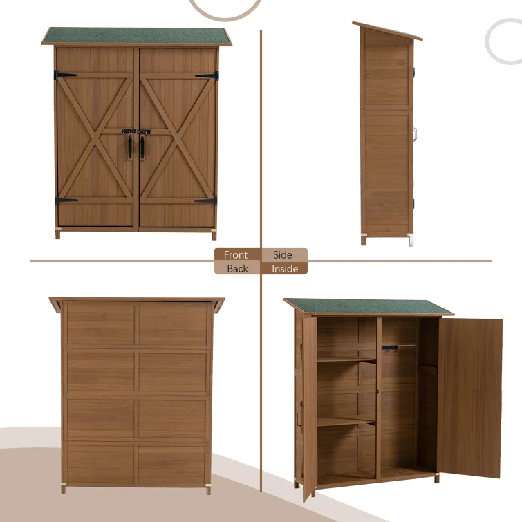 5 ft. W x 1 ft. D Solid Wood Storage Shed