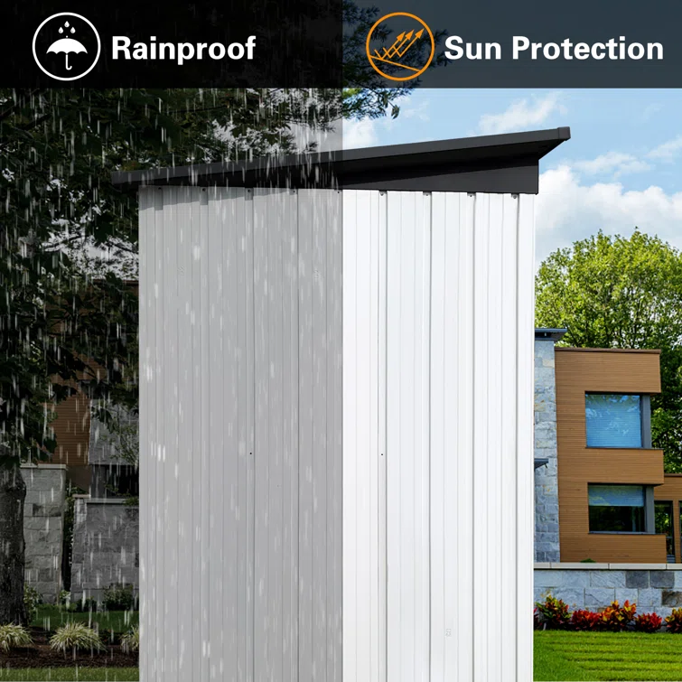 5 ft. W x 3 ft. D Metal Lean-to Garage Shed