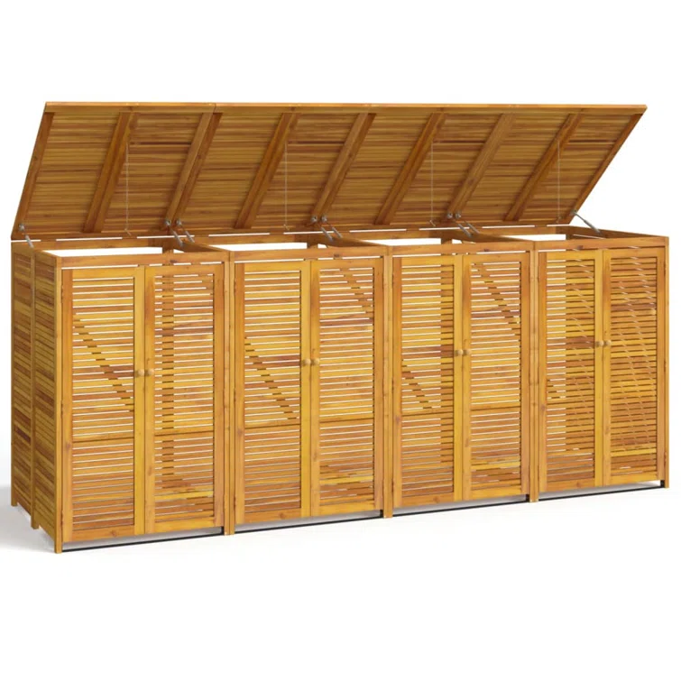 9 ft. 2 in. W x 2 ft. 11in. D Solid Wood Garbage Shed