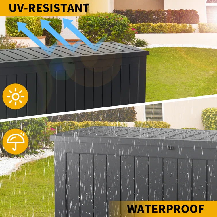 Emperic Design 57.5'' W 230 Gallons Water Resistant Resin Lockable Deck Box