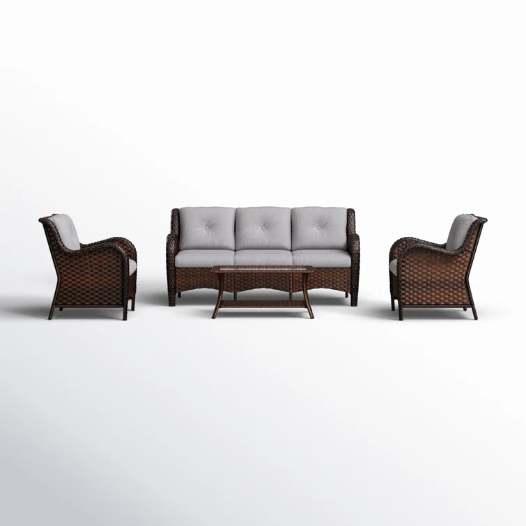 Altider 5 - Person Outdoor Seating Group with Cushions<!-- --> <!-- -->(Set of 4)