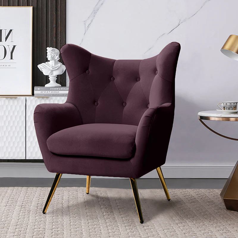 Isabelle Wingback Velvet Armchair