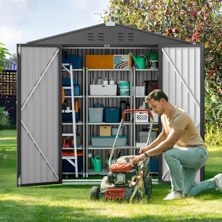 Lockable 6 ft. W x 4 ft. D Metal Storage Shed