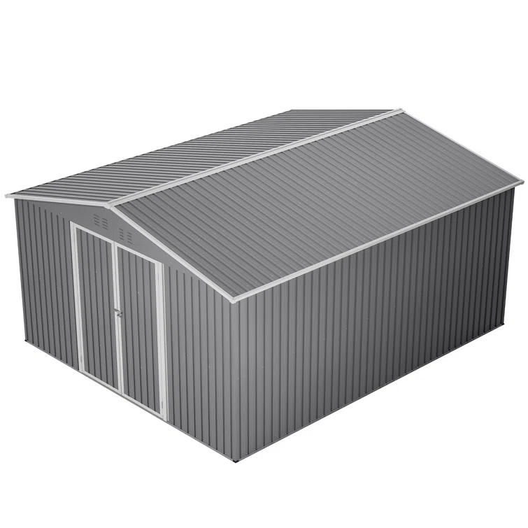 Outdoor 11 ft. W x 13 ft. D  Large Metal Storage Shed