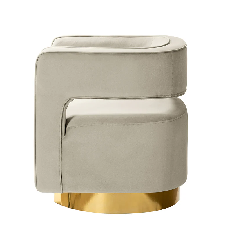Agata Velvet Swivel Barrel Armchair