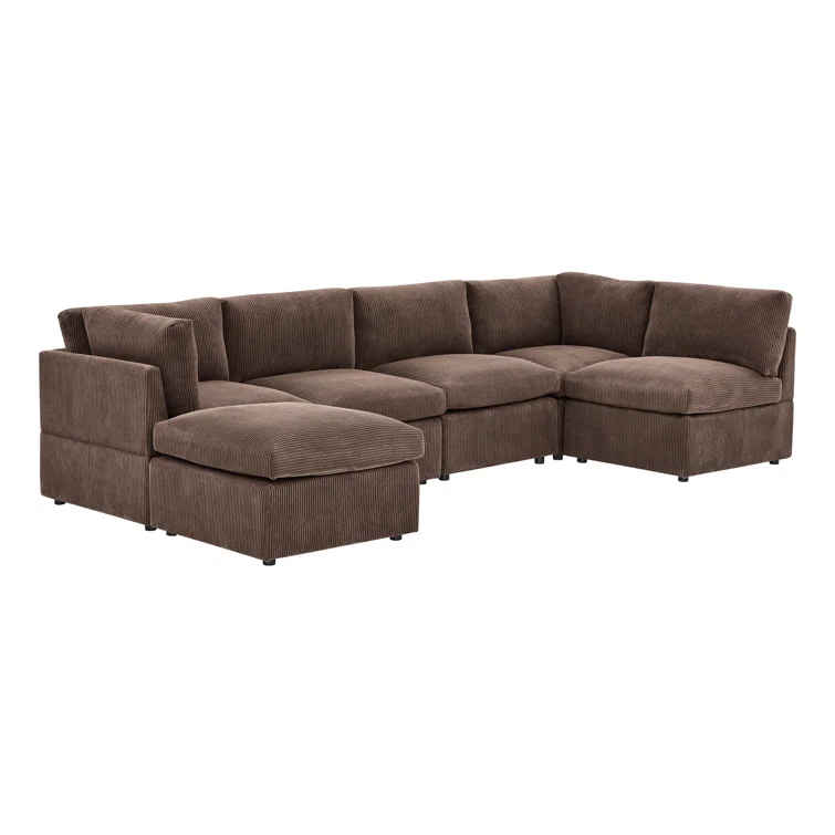 6 - Piece Corduroy Sectional