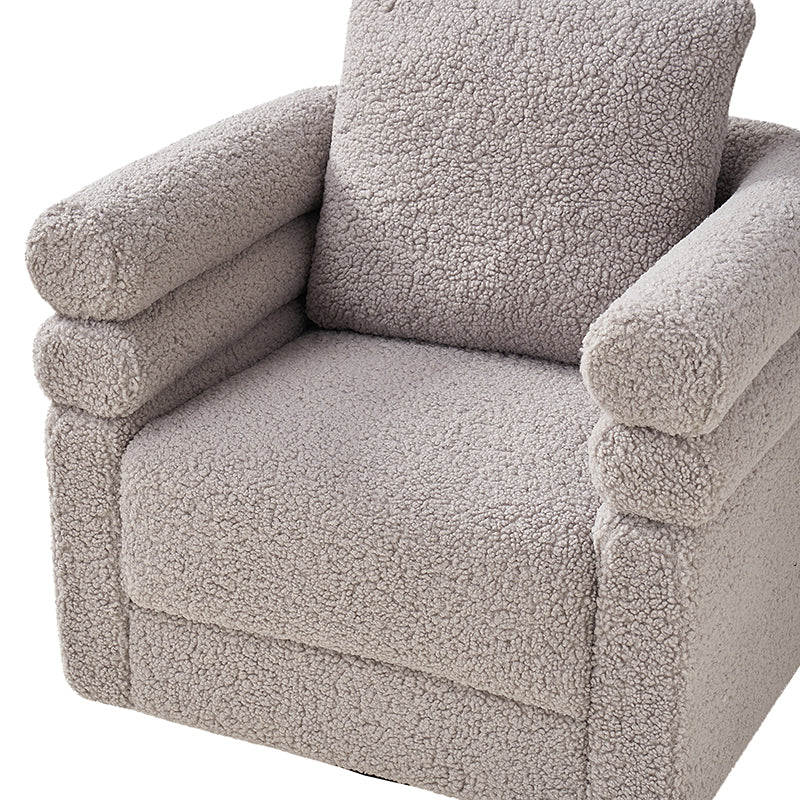 Benita 360-Degree Swivel Chair in Chenille Fabric with a Plush Pillow