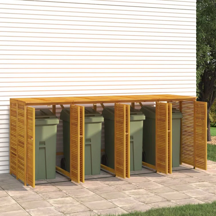 9 ft. 2 in. W x 2 ft. 11in. D Solid Wood Garbage Shed