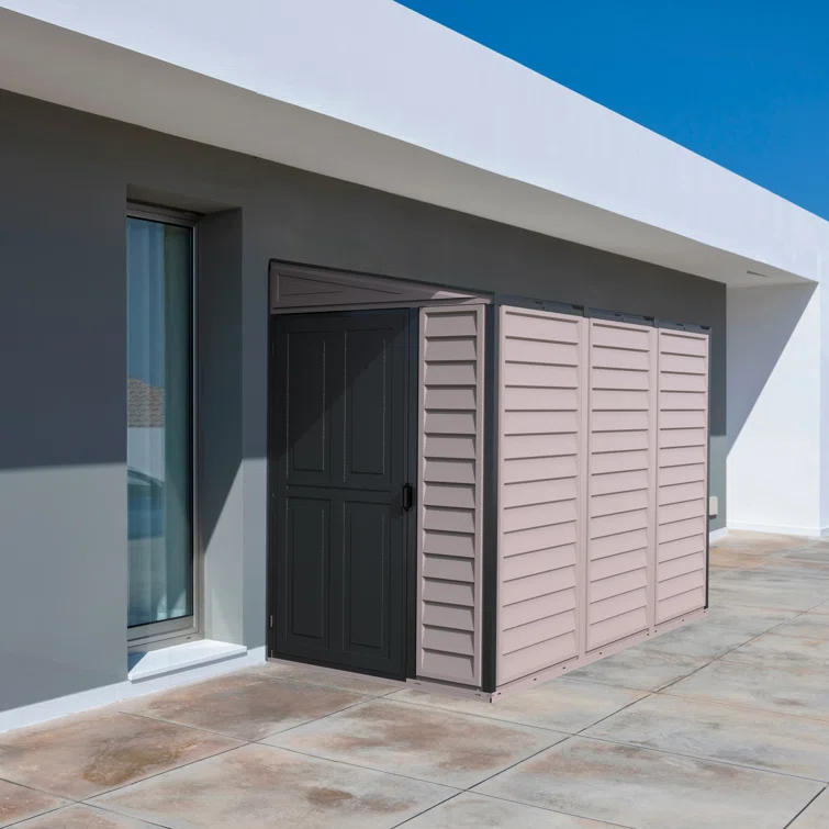 4 ft. W x 8 ft. D Plastic Lean-to Storage Shed