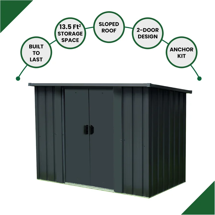 5 ft. W x 3 ft. D Metal Horizontal Storage Shed