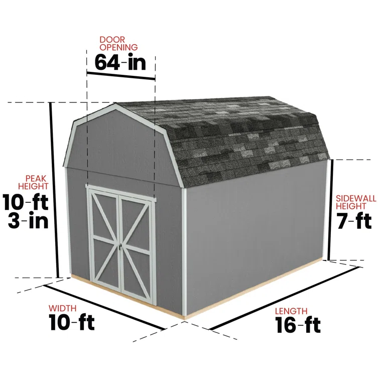 Braymore 10 ft. W x 16 ft. D Wood Storage Shed With Floor
