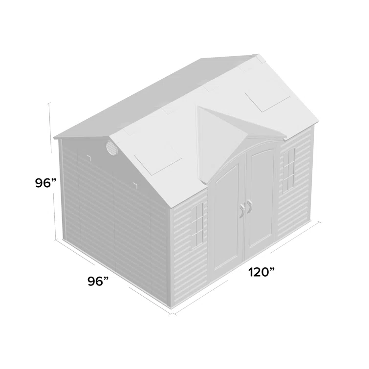 10 Ft. x 8 Ft. High-Density Polyethylene (Plastic) Steel Reinforced Outdoor Storage Shed