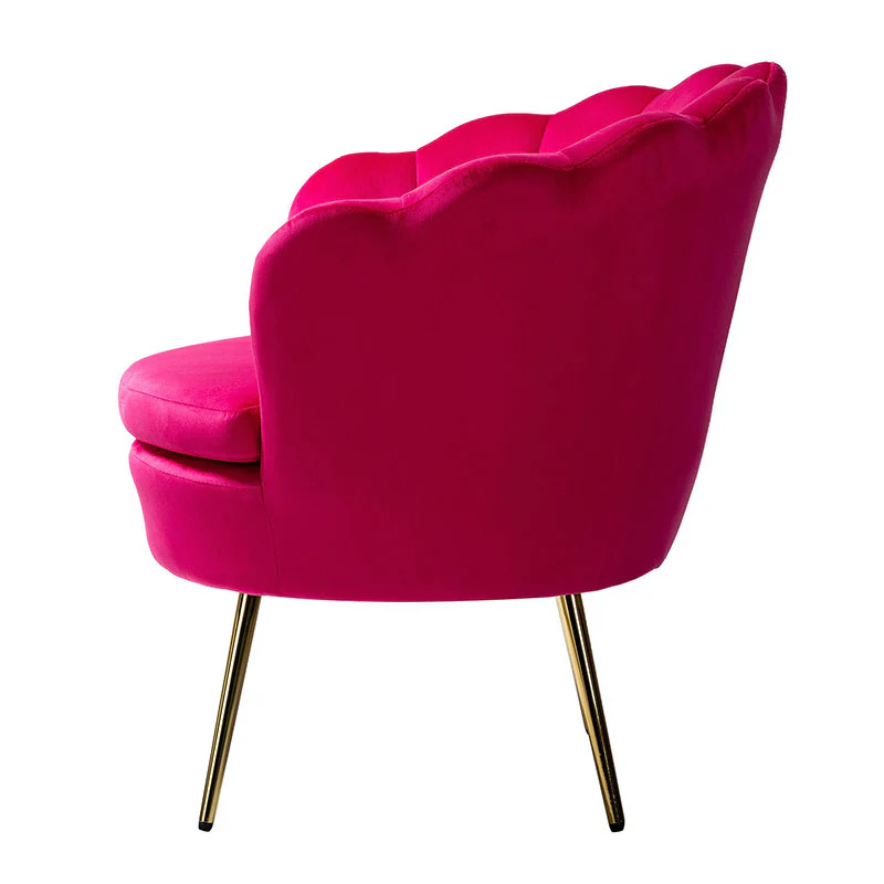 Evelia Velvet Scalloped Barrel Chair