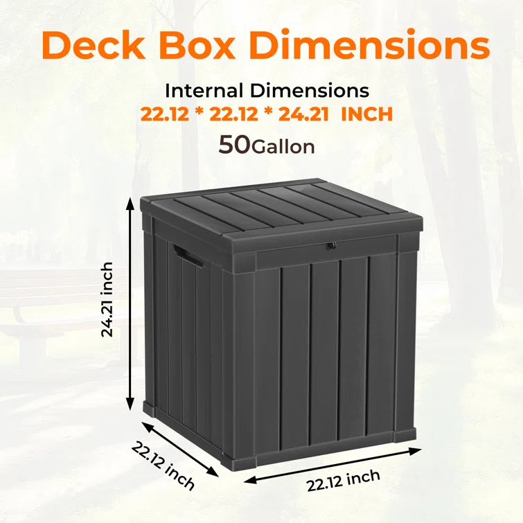 Arts Box Trading 22.13'' W 50 Gallons Water Resistant Resin Deck Box