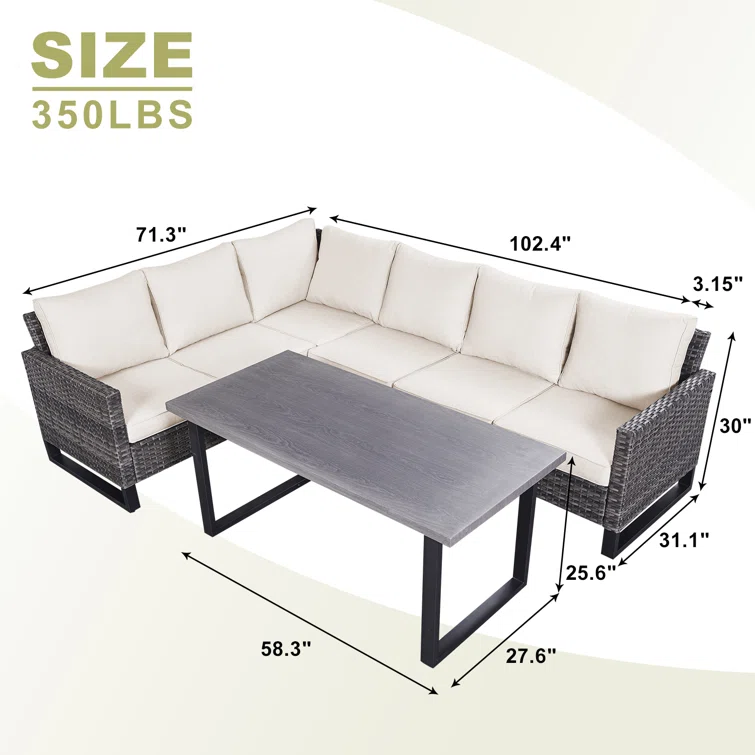 Nazime 6 - Person Outdoor Seating Group with Cushions