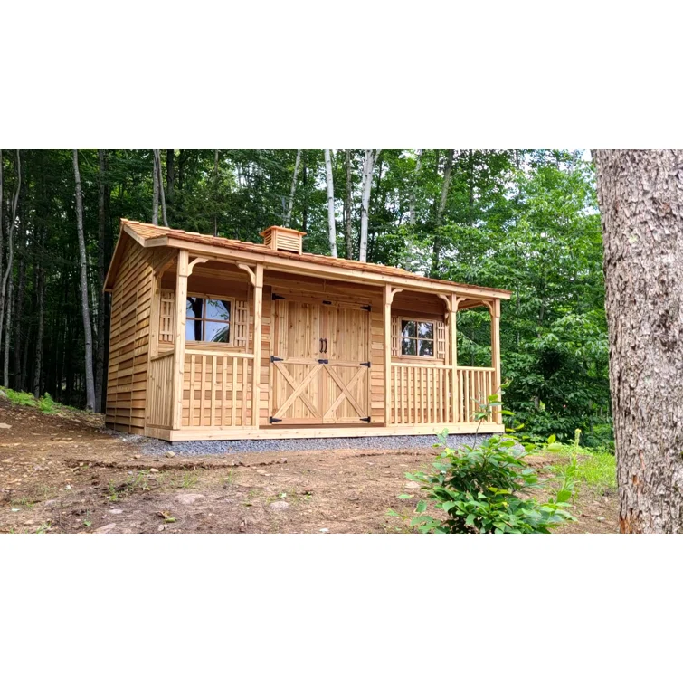 Ranchhouse 16 ft. W x 14 ft. D Western Red Cedar Wood Storage Shed