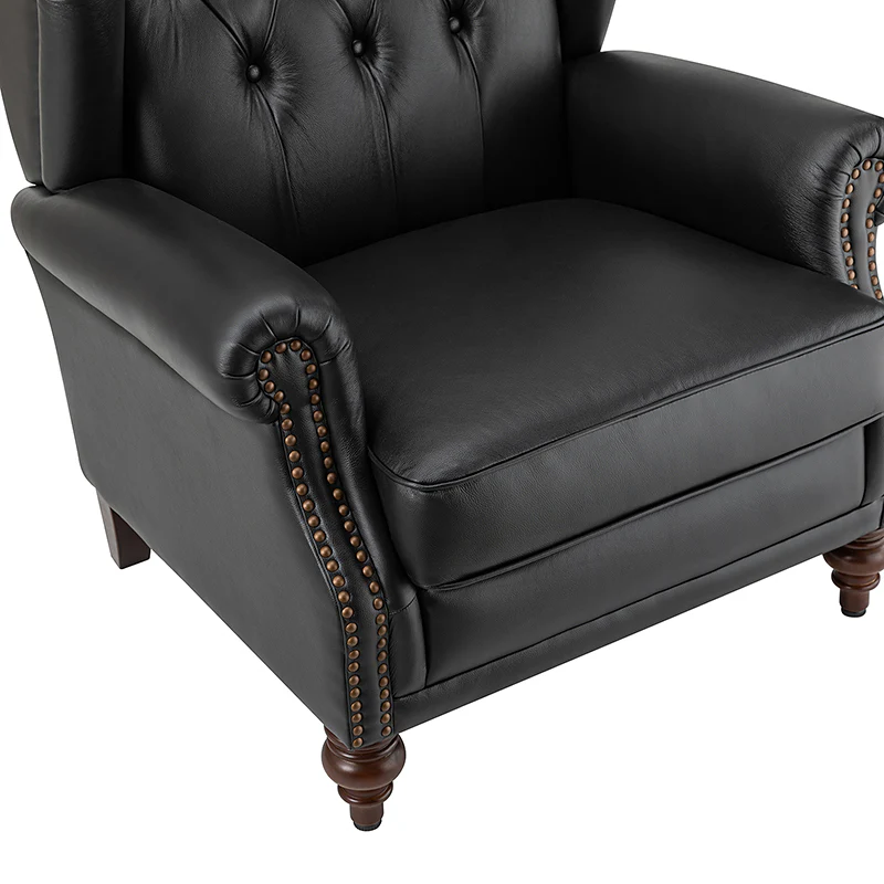 Raquel Genuine Leather Armchair with Sturdy Construction