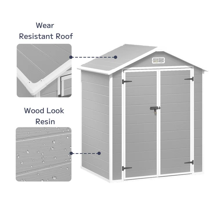 6 ft. W x 4 ft. D Resin Storage Shed