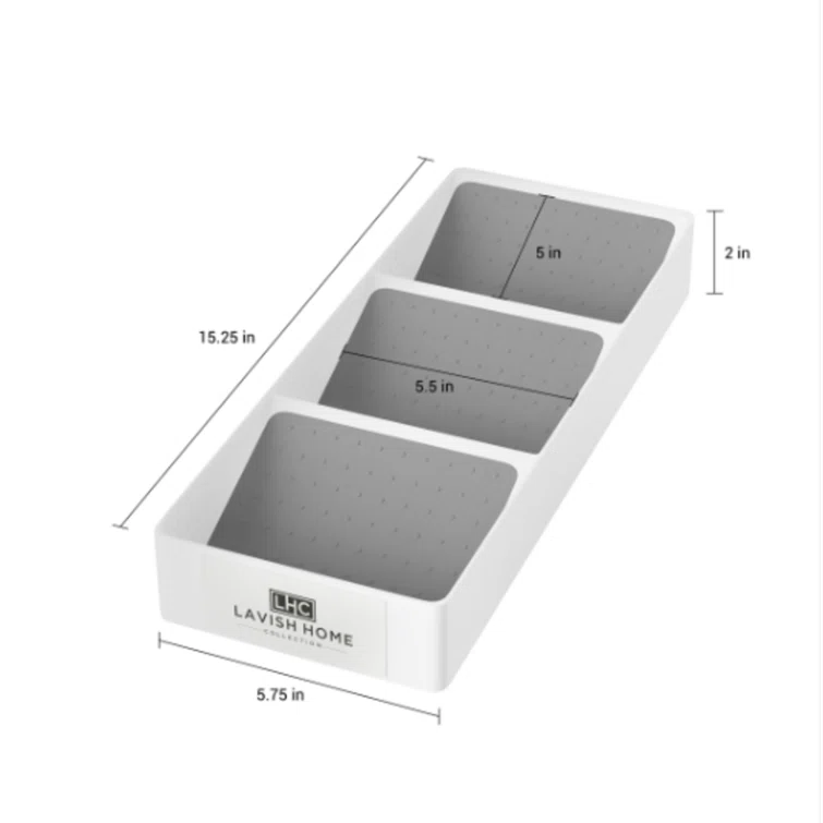 Onella Spice Drawer Organizer- 3-Tier Plastic Nonslip Space Saver Storage Rack with Angled Shelves for Kitchen, Pantry, Office or Bathroom