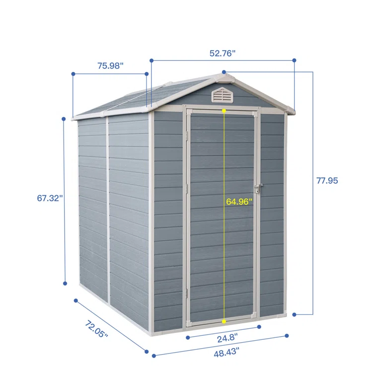 4.03 ft. W 6 ft. D Plastic Lean-To Storage Shed