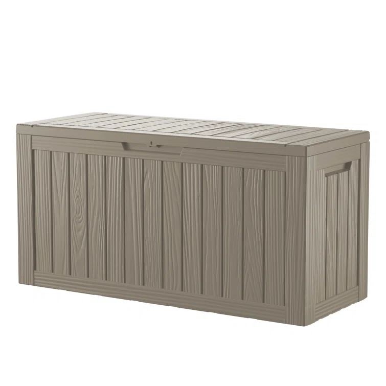 Emperic Design 46.3'' W 80 Gallons Water Resistant Resin Lockable Deck Box in Brown