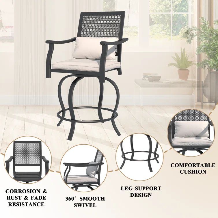 Jilyn 2 - Person Square Outdoor Dining Set with Cushions