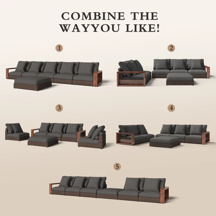 Maive 6 - Person Outdoor Seating Group with Cushions
