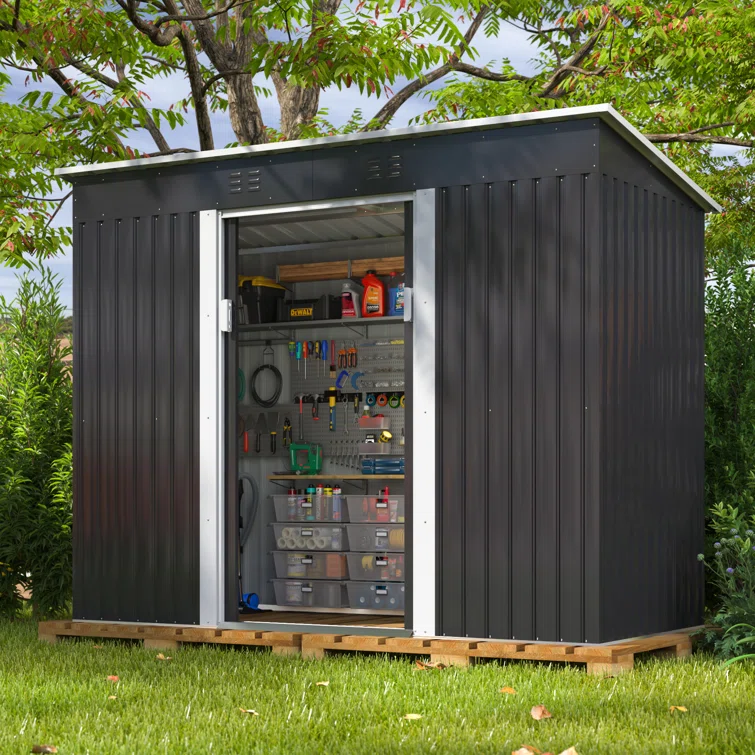 9 ft. W x 4 ft. D Metal Lean-To Storage Shed
