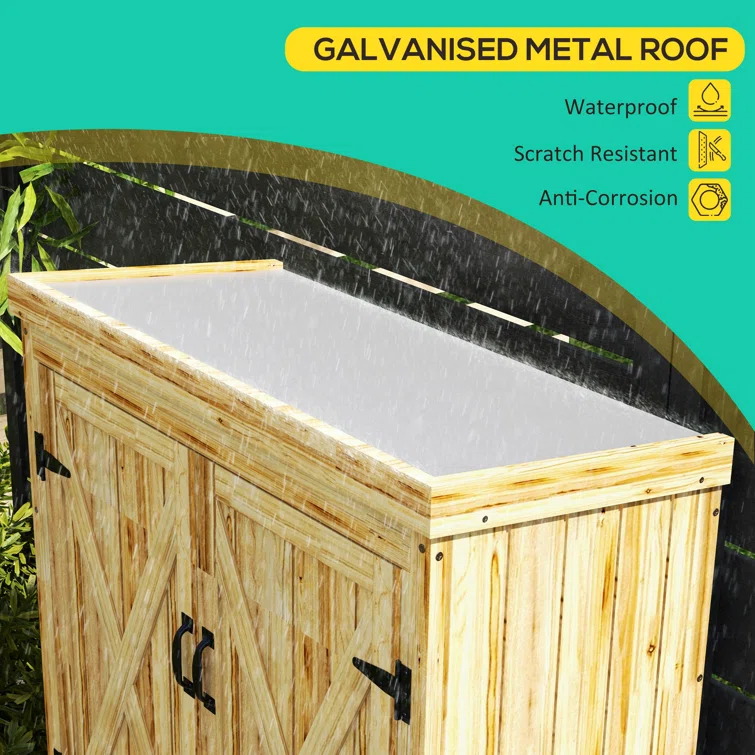 Bucur 3 ft. W x 1 ft. D Solid + Manufactured Wood Vertical Tool Shed