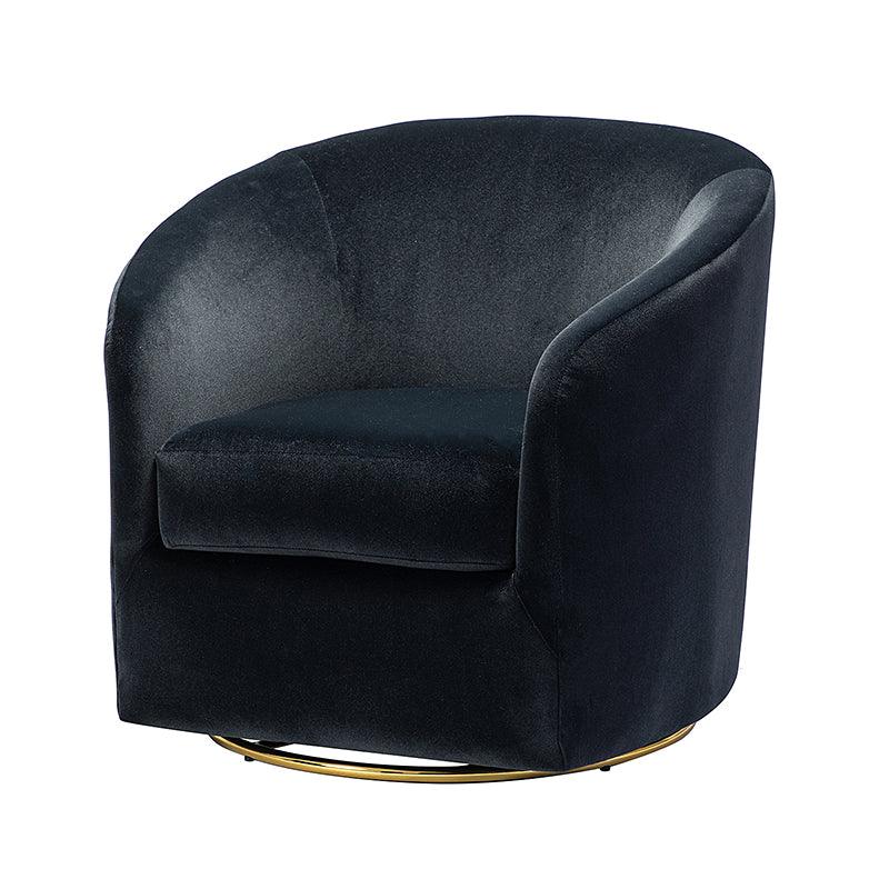 Emanuela Velvet Swivel Barrel Armchair