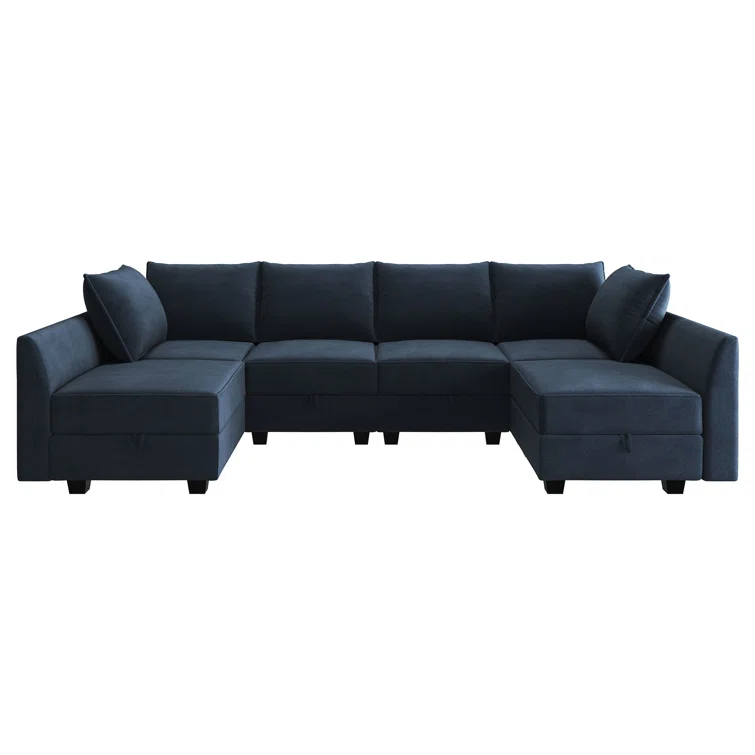 Tremee Modular Sectional Sofa U Shaped Velvet Couch