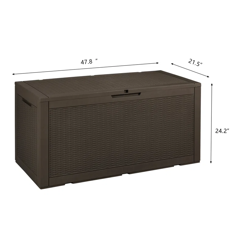 100 Gallon Water Resistant Plastic Deck Storage Container Box