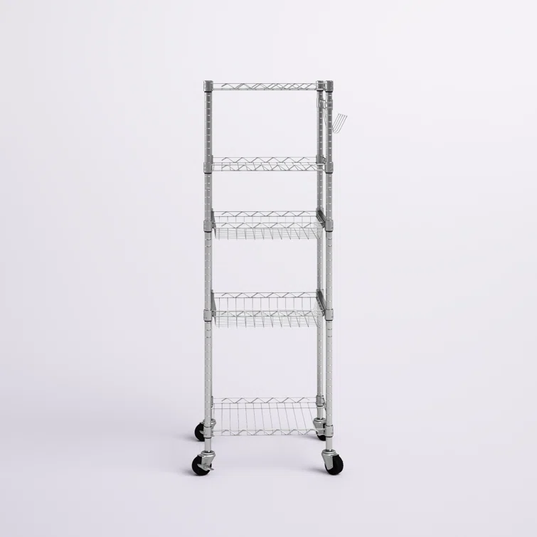 18'' W Steel Height -Adjustable Shelving Unit with Wheels